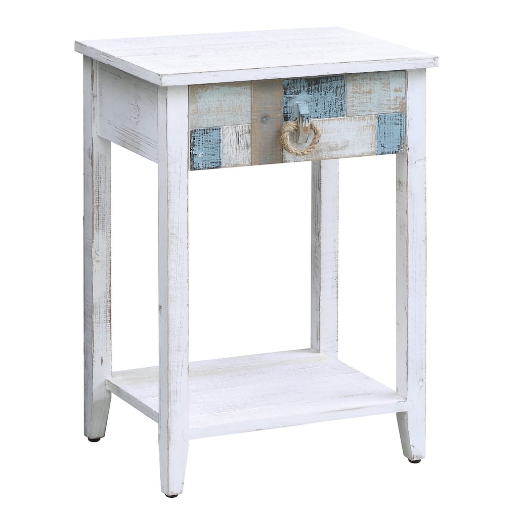 South Shore Multi Color Nautical Patchwork 1-drawer Accent Table