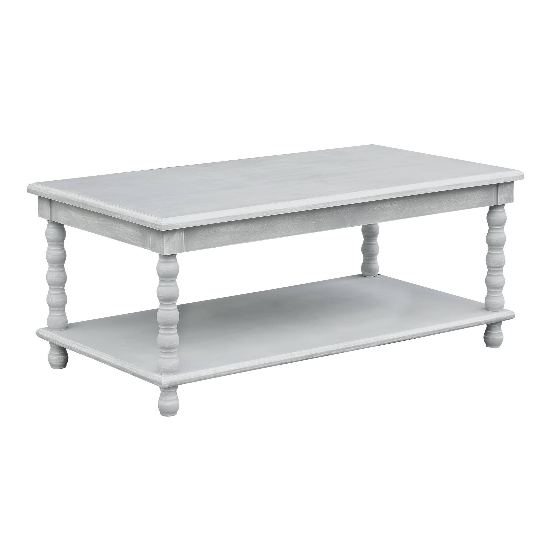 Pembroke Chalk Grey Turned Leg Rectangle Cocktail Table Overstock 20696742