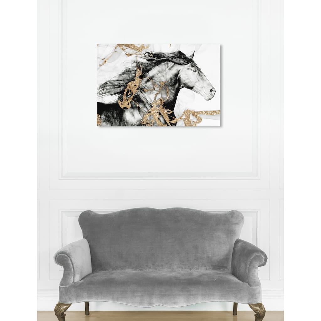 Oliver Gal 'Gold Beauty' Animals Wall Art Canvas Print - Gold, White