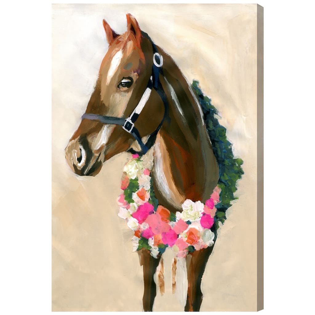 Oliver Gal 'Carson Kressley - Champion' Animals Wall Art Canvas Print - Brown, Pink