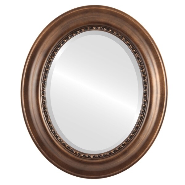 Chicago Framed Oval Mirror in Sunset Gold