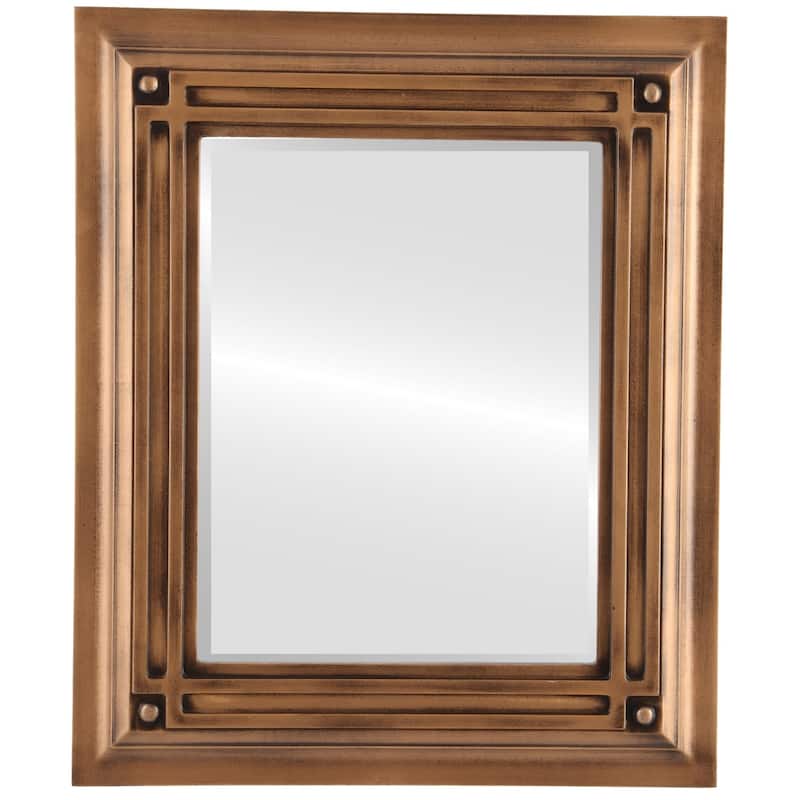 Imperial Framed Rectangle Mirror in Sunset Gold with Gold