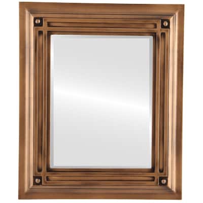 Imperial Framed Rectangle Mirror in Sunset Gold with Gold