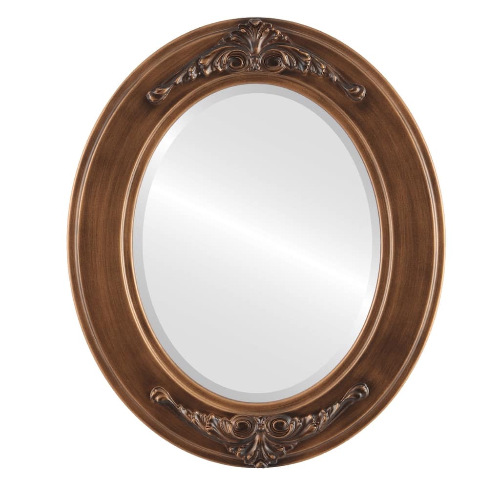 Ramino Framed Oval Mirror in Sunset Gold