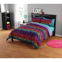 Rainbow Leopard Colorful Twin Comforter Sheets 6 Piece Bed In A Bag Amazon Co Uk Kitchen Home