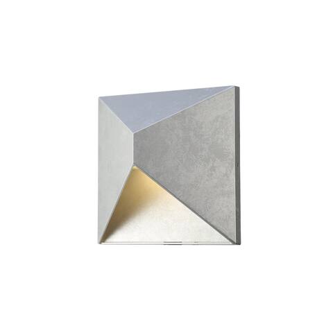LED Outdoor Wall lamp D:8 H:8 9.5W 600LM 3000K Silver Finish Acrylic Lens