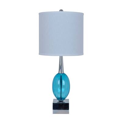 Oricle Blue and Chrome 30-inch Table Lamp