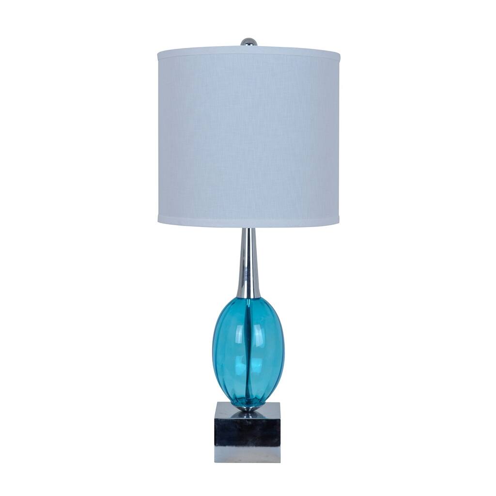 Oricle Blue and Chrome 30-inch Table Lamp