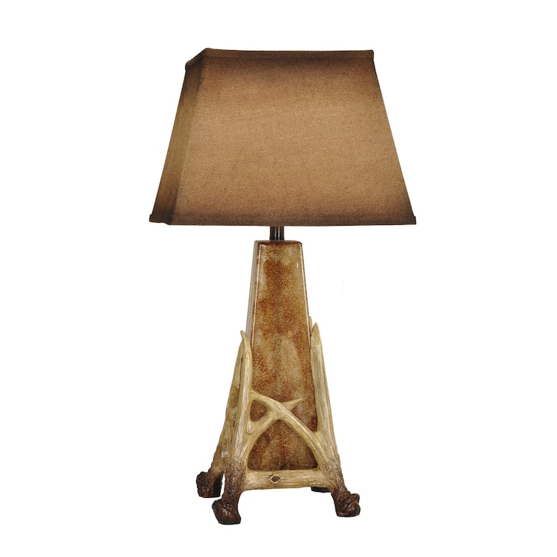 Antler Cage Antler and Antique Glass 31.5-inch Table Lamp - 16x11x31.5 ...