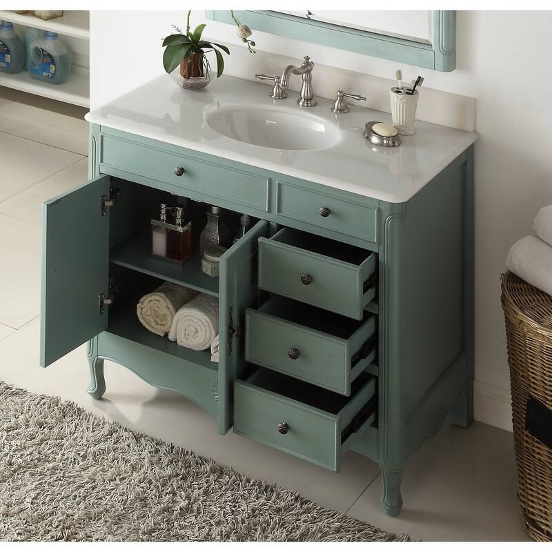 38" Benton Collection Fayetteville Vintage Blue Bathroom Vanity