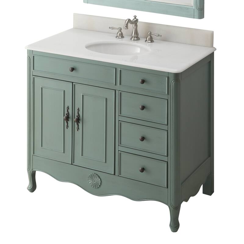 38" Benton Collection Fayetteville Vintage Blue Bathroom Vanity