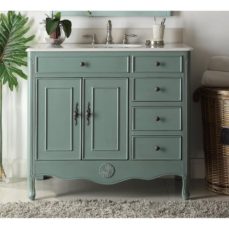 38" Benton Collection Fayetteville Vintage Blue Bathroom Vanity