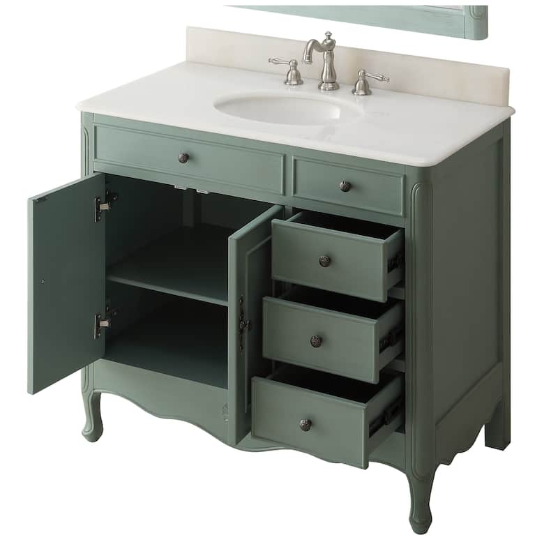 38" Benton Collection Fayetteville Vintage Blue Bathroom Vanity