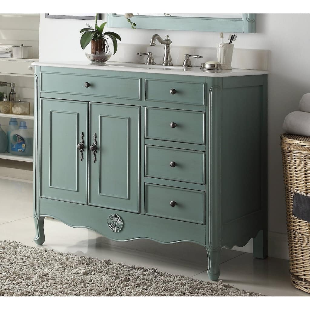 38" Benton Collection Fayetteville Vintage Blue Bathroom Vanity