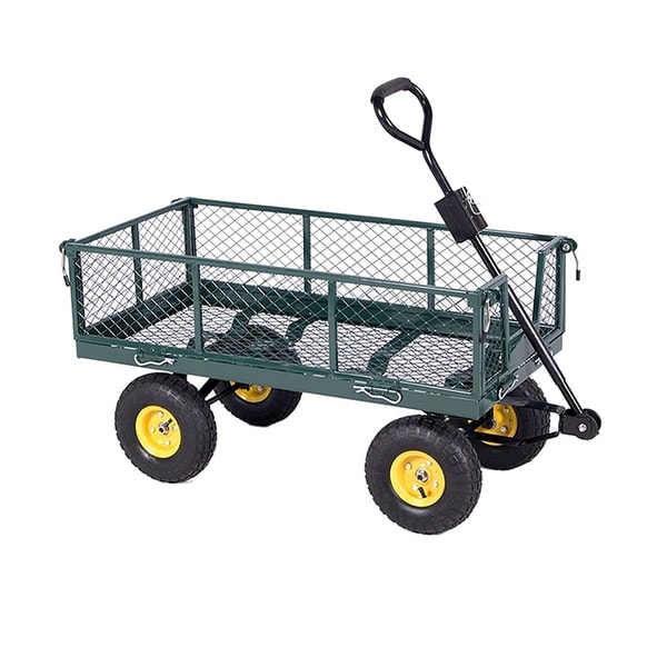 ALEKO Garden Farm and Ranch Removable Steel Mesh Sides Cart