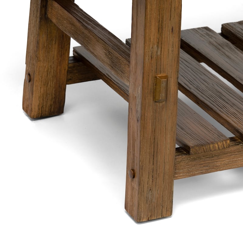 Mesquite Dark Brown Faux Cowhide Bench