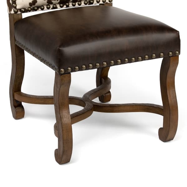 Shop Mesquite Ranch Leather And Faux Cowhide Side Chair