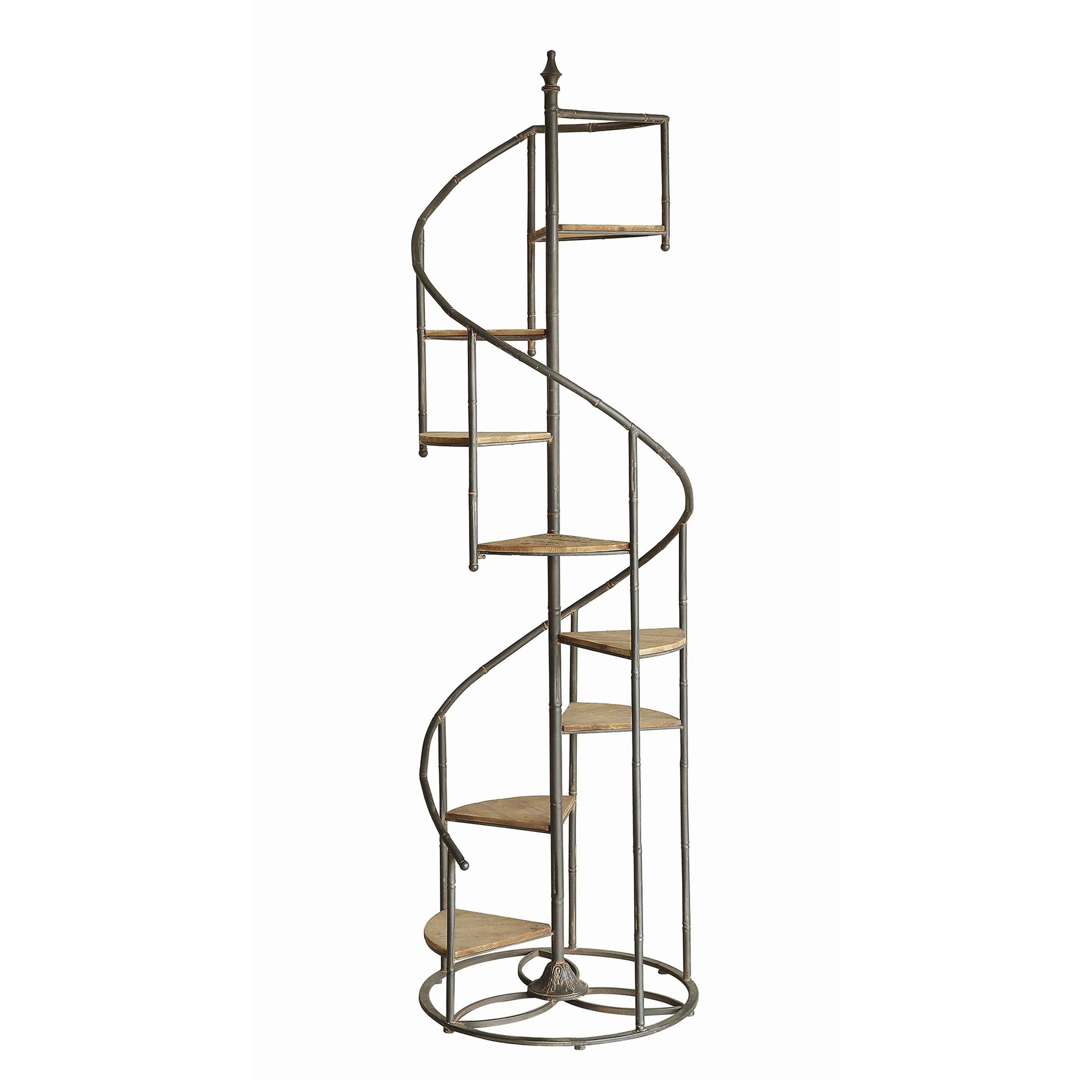 Shop Darby Metal And Wood Display Spiral Staircase Overstock