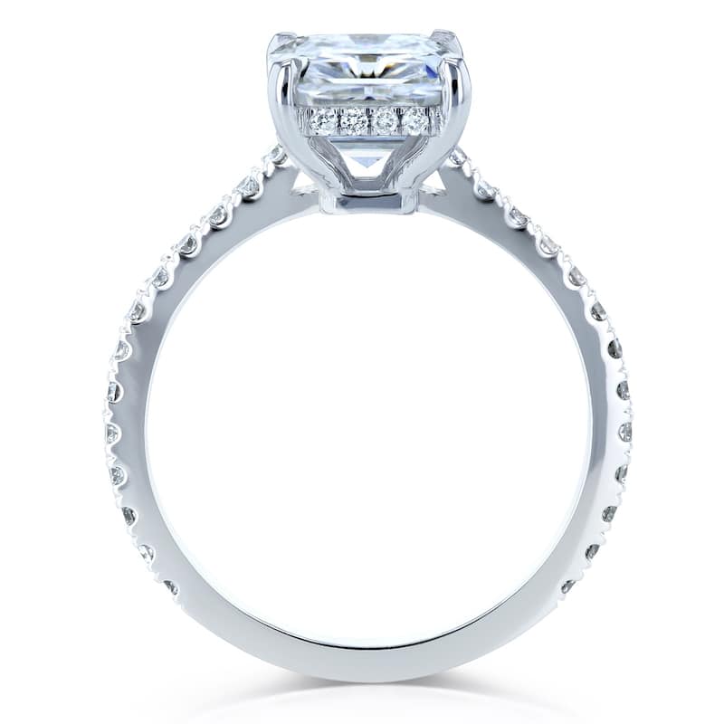 Annello by Kobelli 14k Gold 3 1/0ct TGW Radiant-cut Moissanite and Diamond Hidden Halo Engagement Ring (HI/VS, GH/I)
