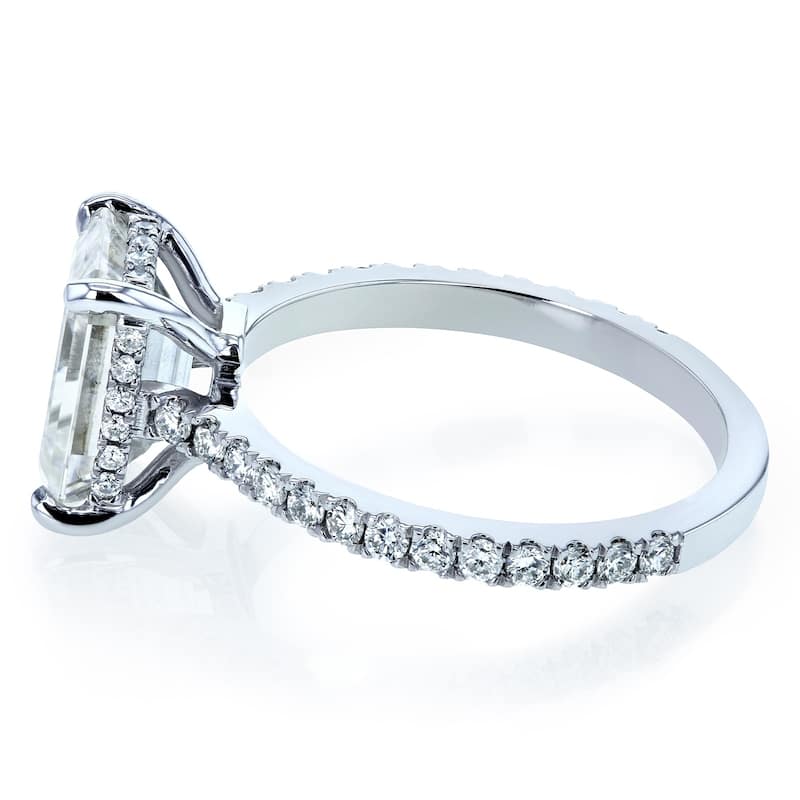 Annello by Kobelli 14k Gold 3 1/0ct TGW Radiant-cut Moissanite and Diamond Hidden Halo Engagement Ring (HI/VS, GH/I)