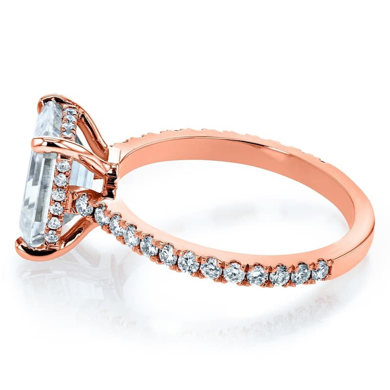 Annello by Kobelli 14k Gold 3 1/10ct TGW Radiant-cut Moissanite and Diamond Engagement Ring (DEF/VS, GH/I)