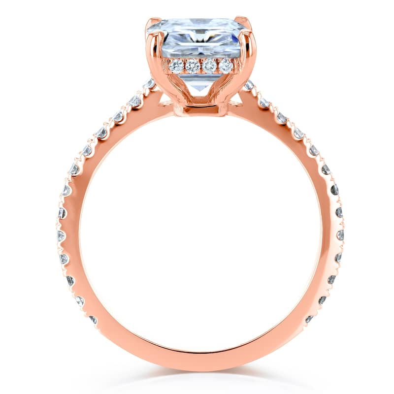 Annello by Kobelli 14k Gold 3 1/10ct TGW Radiant-cut Moissanite and Diamond Engagement Ring (DEF/VS, GH/I)