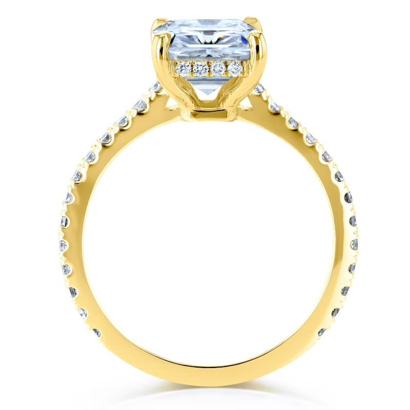 Annello by Kobelli 14k Gold 3 1/10ct TGW Radiant-cut Moissanite and Diamond Engagement Ring (DEF/VS, GH/I)