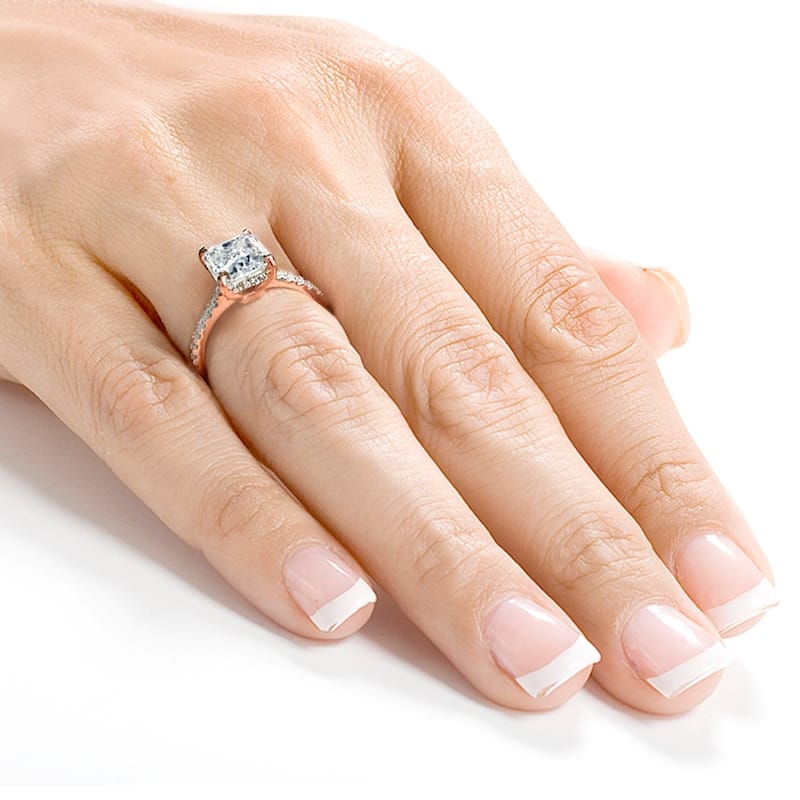 Annello by Kobelli 14k Gold 3 1/10ct TGW Radiant-cut Moissanite and Diamond Engagement Ring (DEF/VS, GH/I)