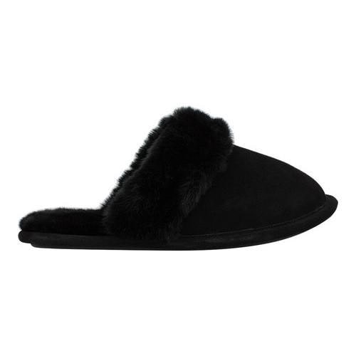 women's slippers black