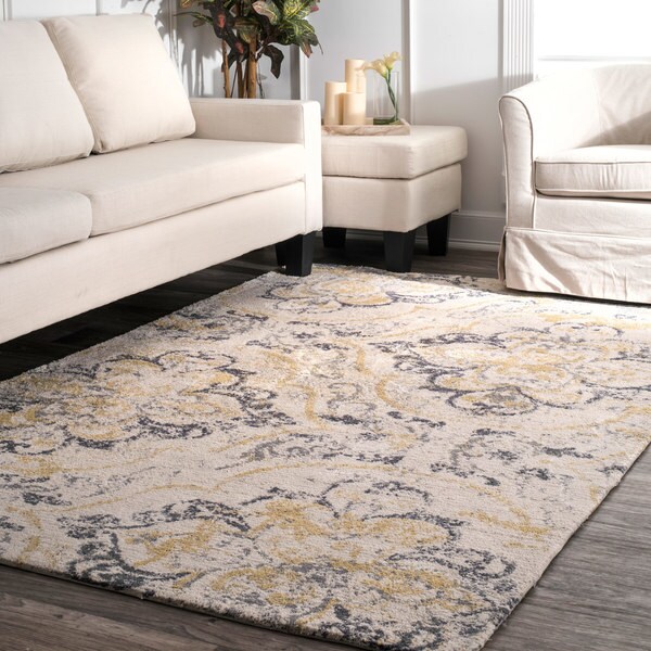 Carson Carrington Vebenstad Ivory/Yellow Modern Radiante Area Rug