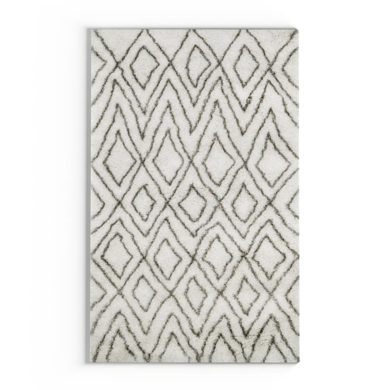 Nuloom Willette Diamond Shaggy Area Rug - 4' x 6' - Ivory - Rectangle