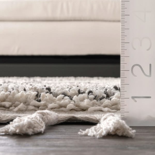 nuLOOM Boho Ivory/Black Abstract Soft and Plush Rug