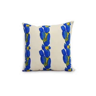 Sunset Tulip Stripe 20 inch Floral Decorative Outdoor Pillow