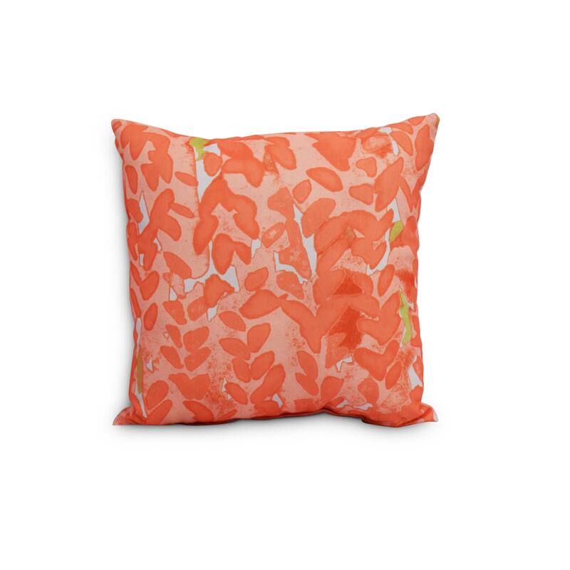 Flower Bell 20 inch Floral Decorative Outdoor Pillow - Orange