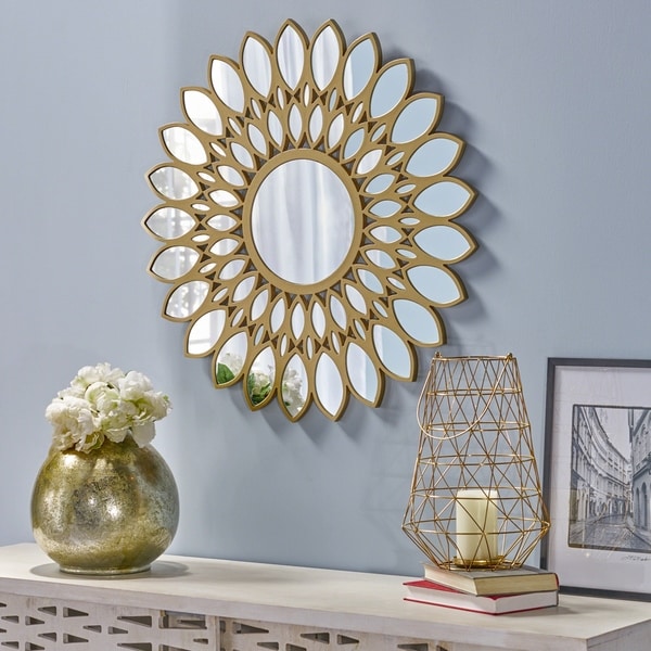 Shop Antares Glam Flower Wall Mirror by Christopher Knight