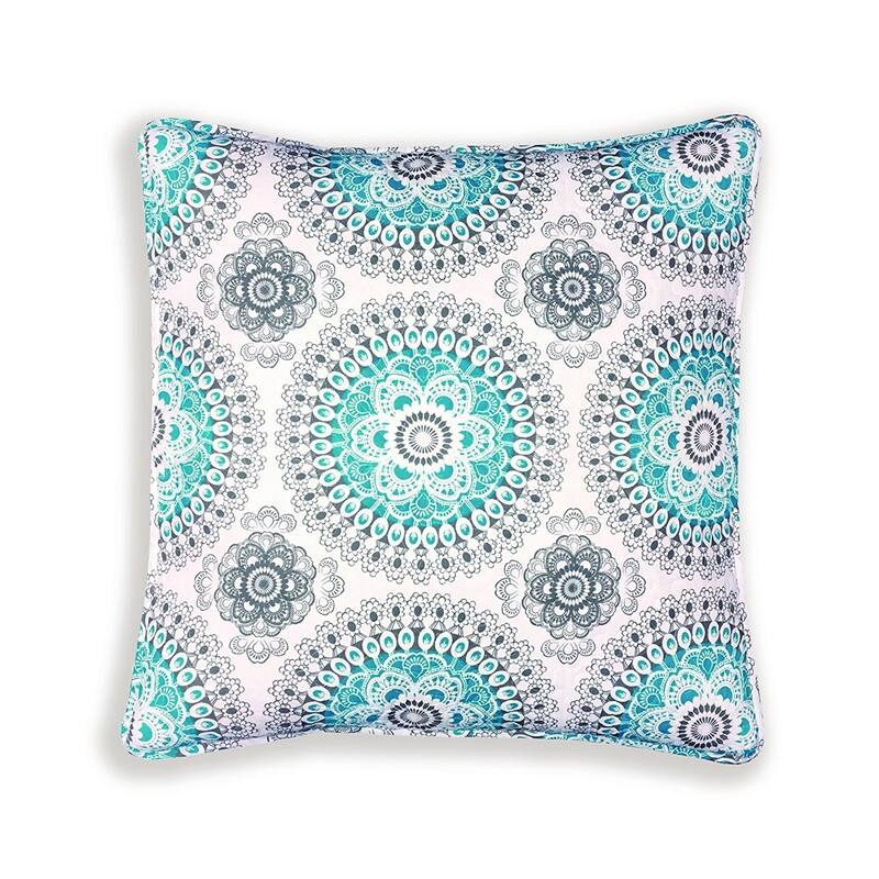 DriftAway Bella Decoration Euro Shams Pair - aqua/gray - 26" width x 26" length
