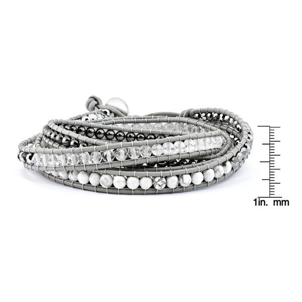 white leather wrap bracelet