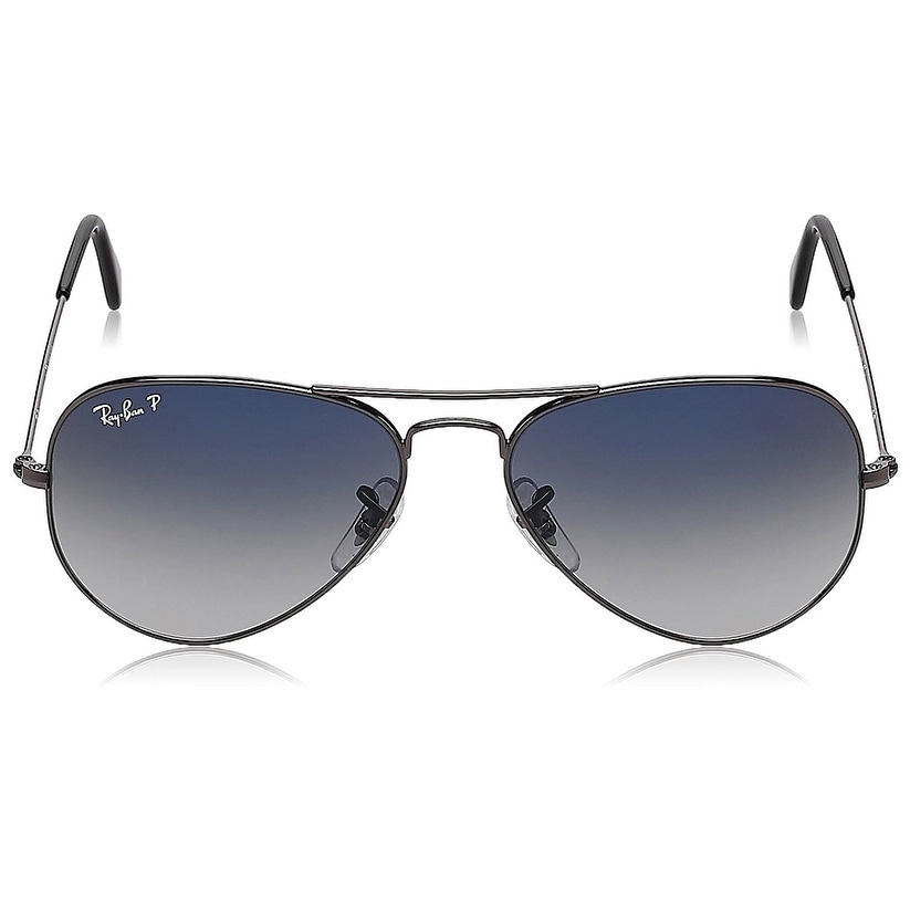 Ray Ban Rb3025 Aviator Gunmetal Frame Polarized Blue Grey Gradient 55mm Lens Sunglasses Overstock