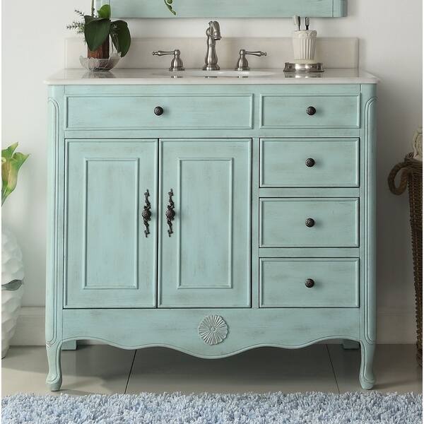 Benton Collection Fayetteville Blue 38-inch Bathroom Sink Vanity - On ...