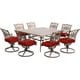 preview thumbnail 2 of 7, Hanover Traditions 9-Piece Dining Set in Red with Eight Swivel Rockers and a Large 60 In. Cast-top Square Table