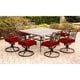 preview thumbnail 1 of 7, Hanover Traditions 9-Piece Dining Set in Red with Eight Swivel Rockers and a Large 60 In. Cast-top Square Table