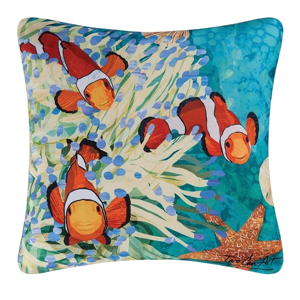 Coral Reef Printed 18 Inch Accent Decorative Accent Throw