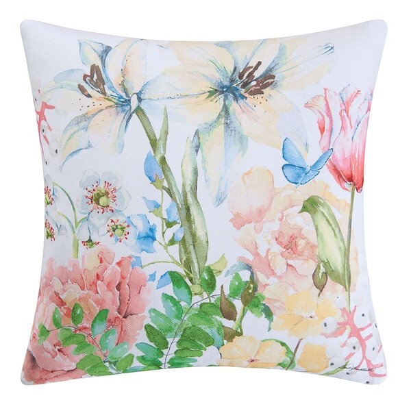 Butterfly Floral Indoor / Outdoor 18 Inch Throw Pillow