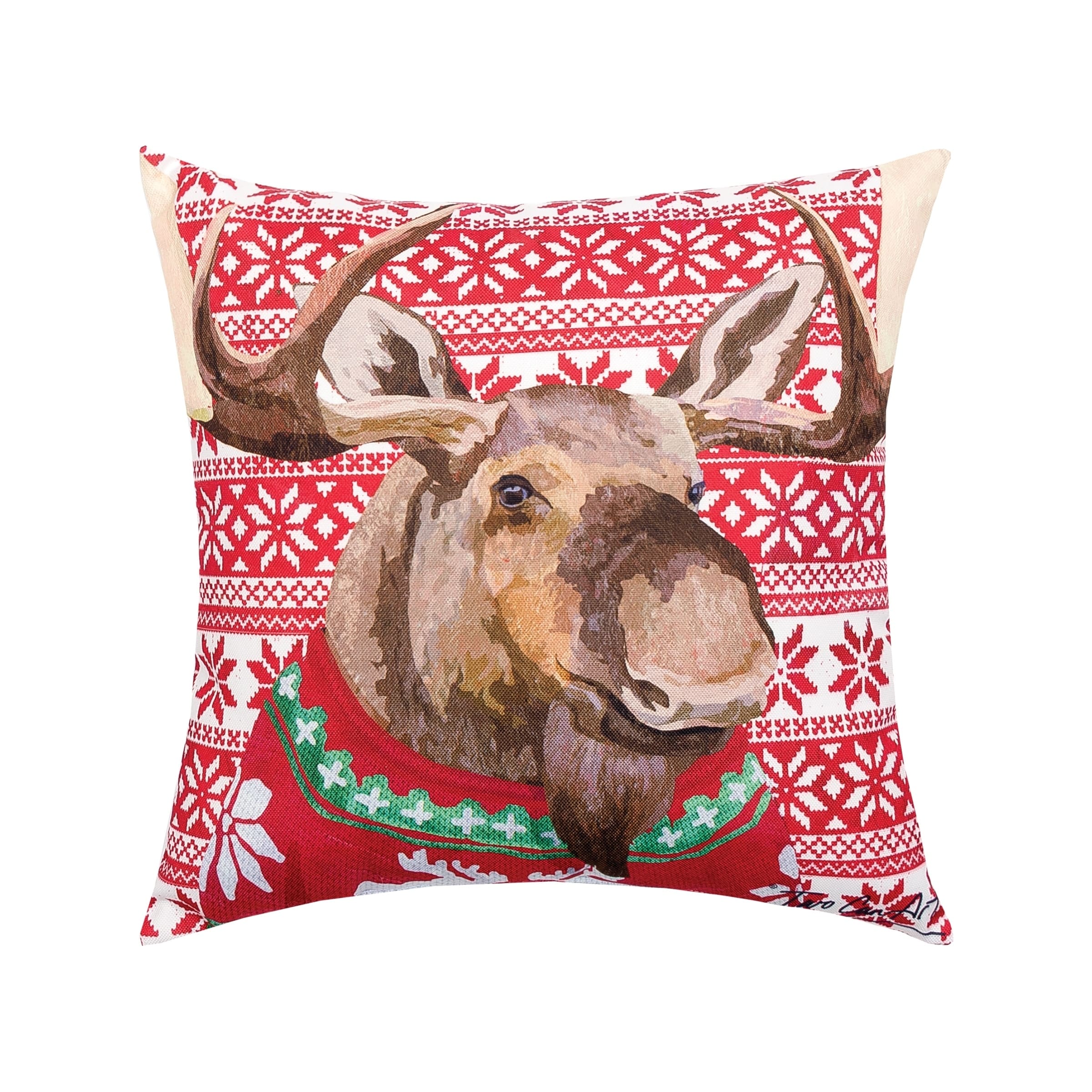 Christmas moose outlet pillow