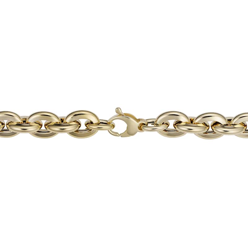 Fremada Italian 14k Yellow Gold Bold Oval Rolo Link Bracelet (10.3 millimeters wide x 8 inches long)