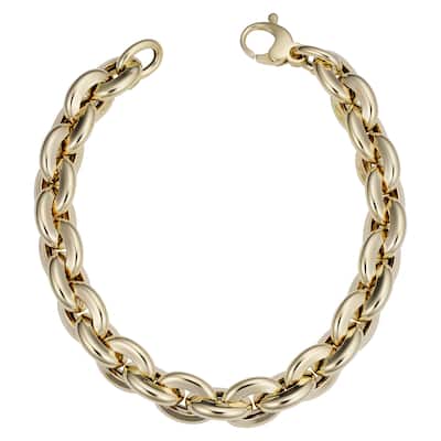 Fremada Italian 14k Yellow Gold Bold Oval Rolo Link Bracelet (10.3 millimeters wide x 8 inches long)