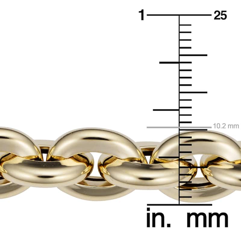Fremada Italian 14k Yellow Gold Bold Oval Rolo Link Bracelet (10.3 millimeters wide x 8 inches long)