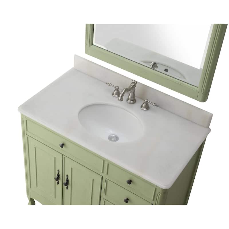 38" Benton Collection Fayetteville Distressed Green Bath Vanity