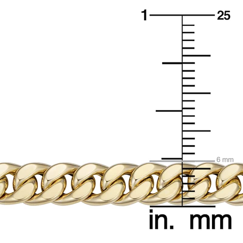 Fremada Italian 14k Yellow Gold Curb Link Bracelet (6.2 millimeters wide x 7.5 inches long)