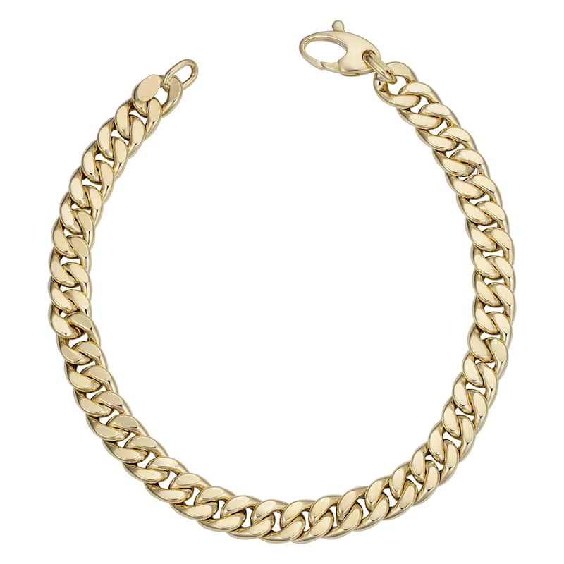 Fremada Italian 14k Yellow Gold Curb Link Bracelet (6.2 millimeters wide x 7.5 inches long) - N/A